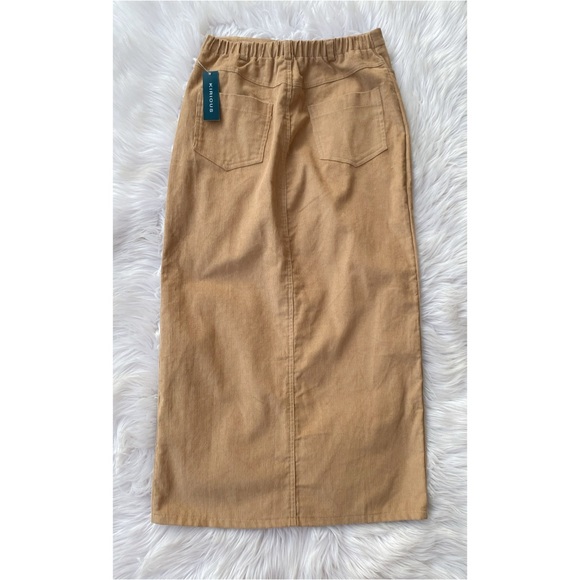 NWT Kirious Tan Corduroy Maxi Skirt - Picture 2 of 6